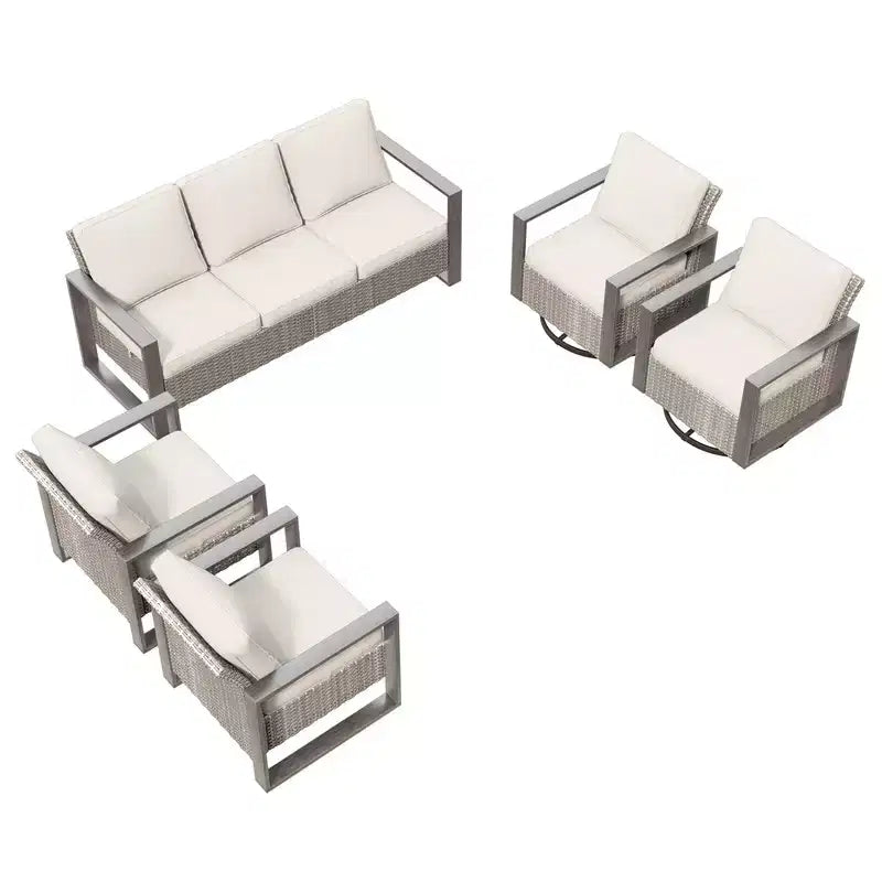 UPTIOT 5-Piece Patio Furniture Chair Outdoor Conversation Set