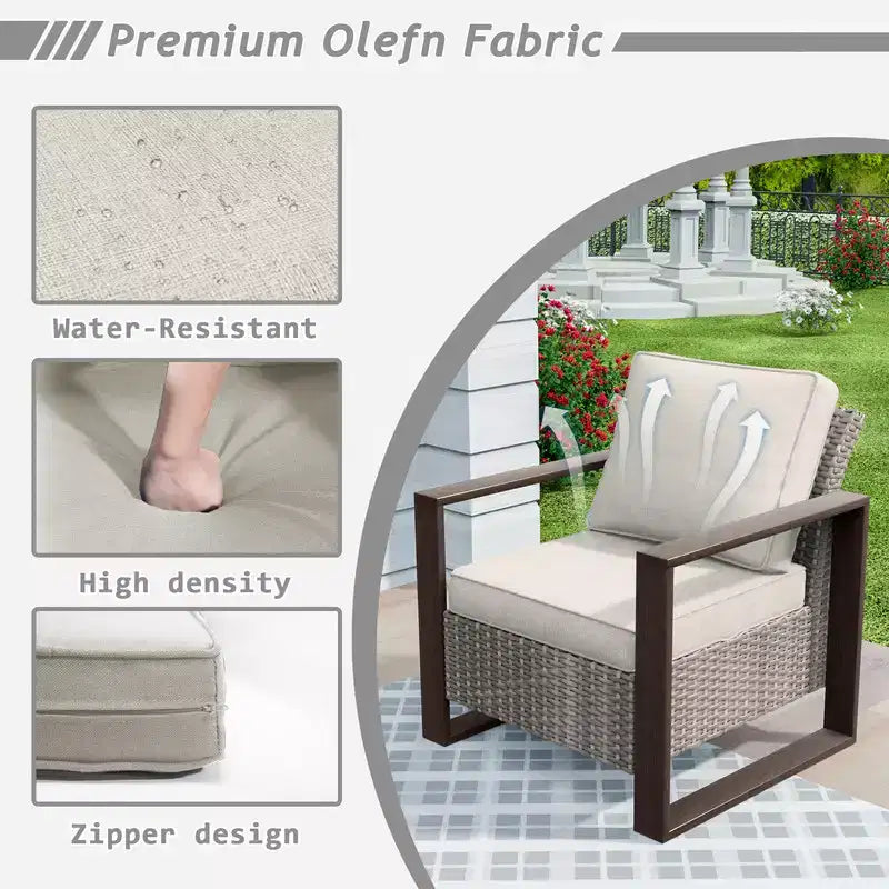 UPTIOT 5-Piece Patio Furniture Chair Outdoor Conversation Set