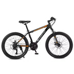 Okak 26IN Mountain Bike with 21 Speeds and Mechanical Disc Brakes, Adult Bike with High-Carbon Steel Frame, Dirt Bike for Kids & Adults