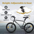 Okak 20IN Toddler Bike with 7-Speed and Steel Frame, Kids Bike with Dual Disc Brakes and 1.75IN Tires, Kids Cruiser Bikes for Boys & Girls