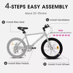 Okak 20IN Toddler Bike with 7-Speed and Steel Frame, Kids Bike with Dual Disc Brakes and 1.75IN Tires, Kids Cruiser Bikes for Boys & Girls