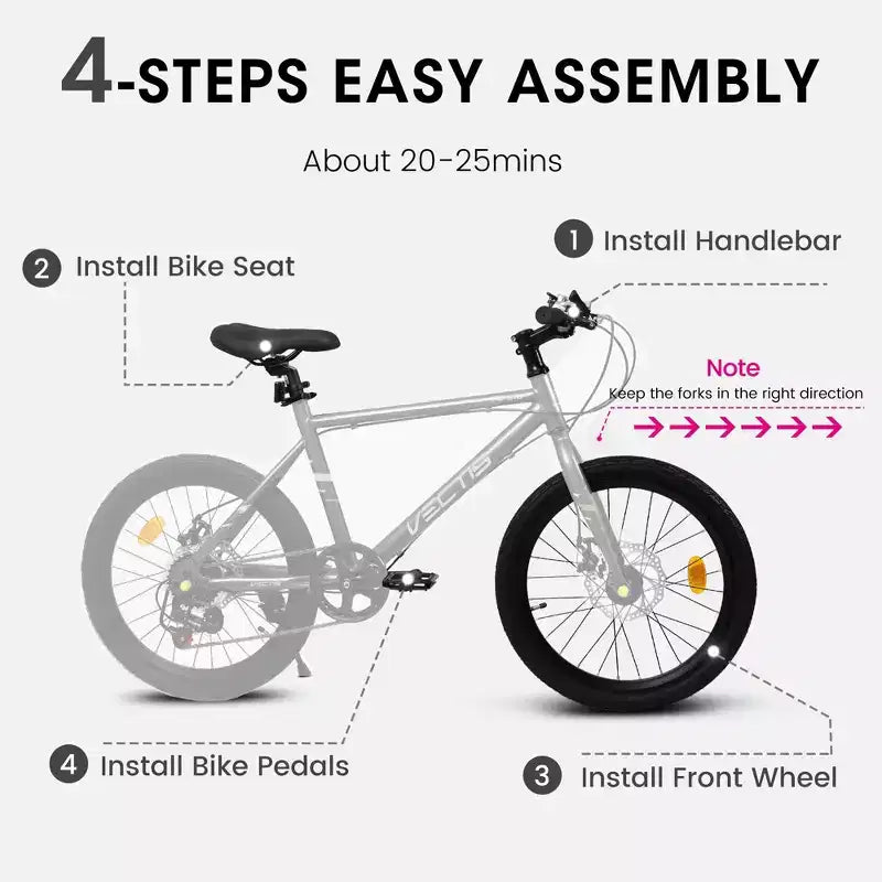 Okak 20IN Toddler Bike with 7-Speed and Steel Frame, Kids Bike with Dual Disc Brakes and 1.75IN Tires, Kids Cruiser Bikes for Boys & Girls