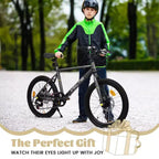 Okak 20IN Toddler Bike with 7-Speed and Steel Frame, Kids Bike with Dual Disc Brakes and 1.75IN Tires, Kids Cruiser Bikes for Boys & Girls