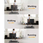 Tapis de marche COZONY avec inclinaison et télécommande, tapis de course de 2,25 CV sous le bureau pour la maison et le bureau