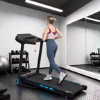 3.5HP Foldable Treadmill for Home with Incline, 10MPH, 350Lbs Capacity, Heart Rate Sensors, Type-C & USB Charging, Bluetooth Speaker