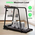 Tapis de course pliable pour seniors avec de longs repose-mains, option de contrôle par application, conception portable, capacité de poids de 136 kg