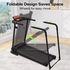 Tapis de course pliable pour seniors avec de longs repose-mains, option de contrôle par application, conception portable, capacité de poids de 136 kg