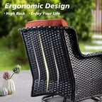 Ensemble de meubles de patio HOMLUX avec chaises pivotantes à bascule pour l'extérieur et table brasero