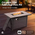 Ensemble de meubles de patio HOMLUX avec chaises pivotantes à bascule pour l'extérieur et table brasero