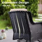 Ensemble de meubles de patio HOMLUX avec chaises pivotantes à bascule pour l'extérieur et table brasero