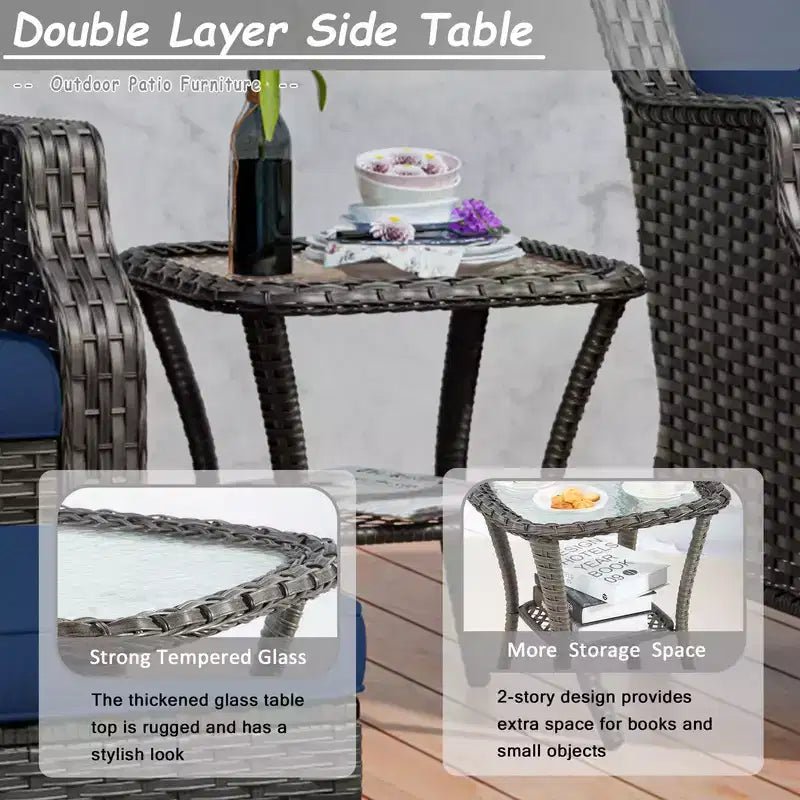 Ensemble de meubles de patio d'extérieur en osier UPTIOT 6 pièces