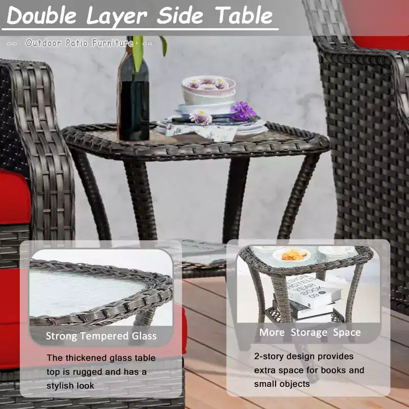 Ensemble de meubles de patio d'extérieur en osier UPTIOT 6 pièces