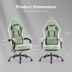 Chaise de jeu Bestier avec support lombaire, chaise de bureau avec hauteur réglable, accoudoirs et appuie-tête, roues rotatives à 360°