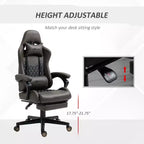 Racing Gaming Chair Diamond PU Leather Office Gamer Chair High Back Swivel Recliner with Footrest, Lumbar Support, Adjustable Height