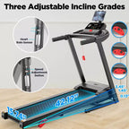 Folding Treadmill for Home with 3-Level Adjustable Incline, 3HP Quiet Motor, 7.5MPH Speed, 300 lbs Capacity, Walking & Jogging Exercise Machine