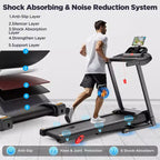 3HP Folding Treadmill 300 lb Capacity, 3-Level Manual Incline, 0.67.5 MPH, 71 Programs, FitShow App, Bluetooth Speakers, LED Display