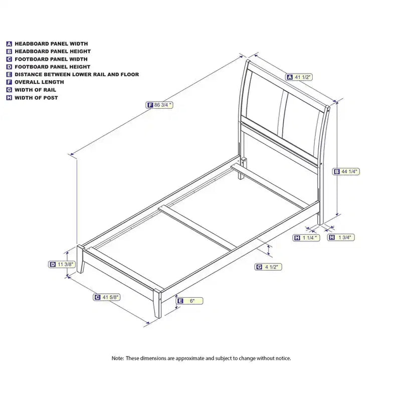 HomeStock 41.54 in.H Walnut Twin XL Size Freestanding Headboards with Bed Frame