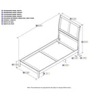 HomeStock 41.54 in.H Walnut Twin XL Size Freestanding Headboards with Bed Frame