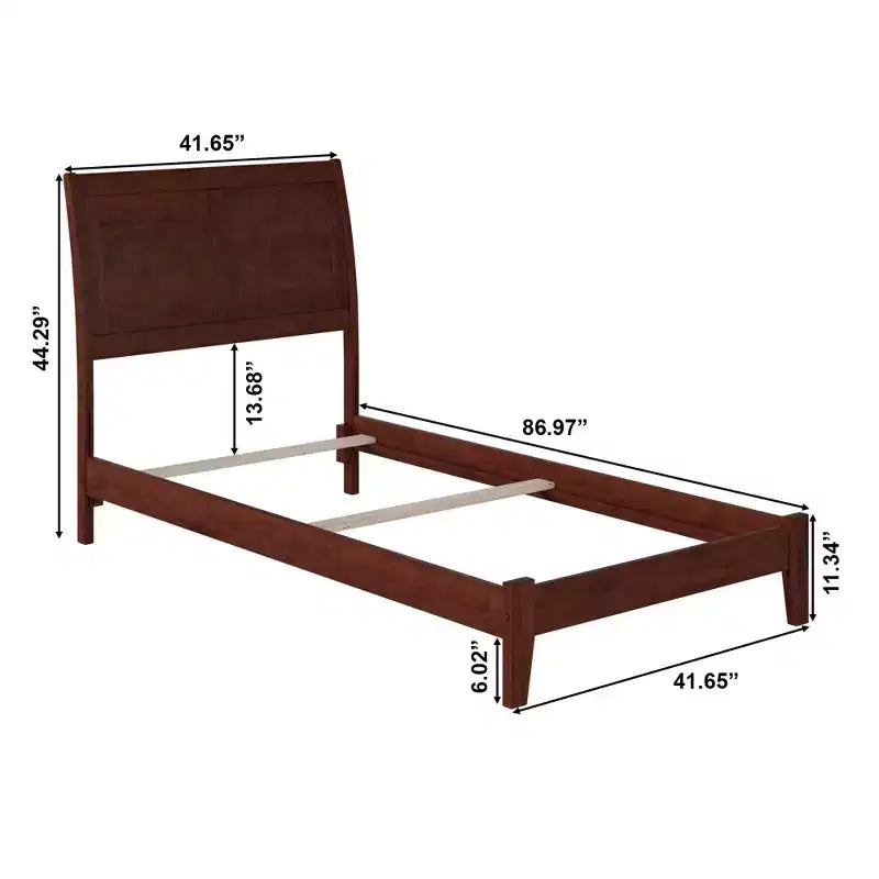 HomeStock 41.54 in.H Walnut Twin XL Size Freestanding Headboards with Bed Frame
