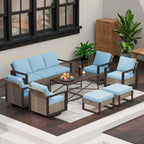 UPTIOT 8-Piece Outdoor Patio Conversation Set