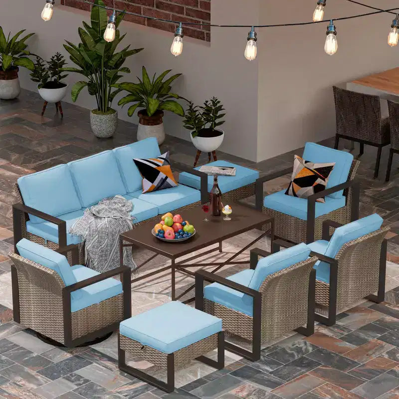 UPTIOT 8-Piece Outdoor Patio Conversation Set