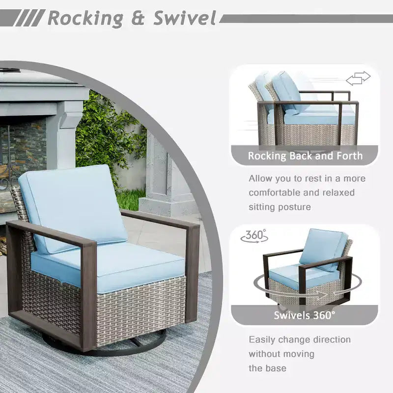 UPTIOT 8-Piece Outdoor Patio Conversation Set