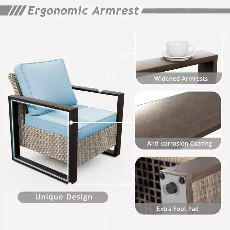 UPTIOT 8-Piece Outdoor Patio Conversation Set