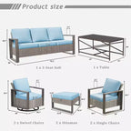 UPTIOT 8-Piece Outdoor Patio Conversation Set