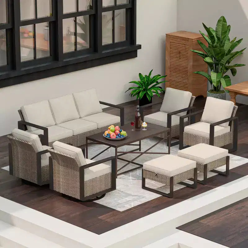 UPTIOT 8-Piece Outdoor Patio Conversation Set