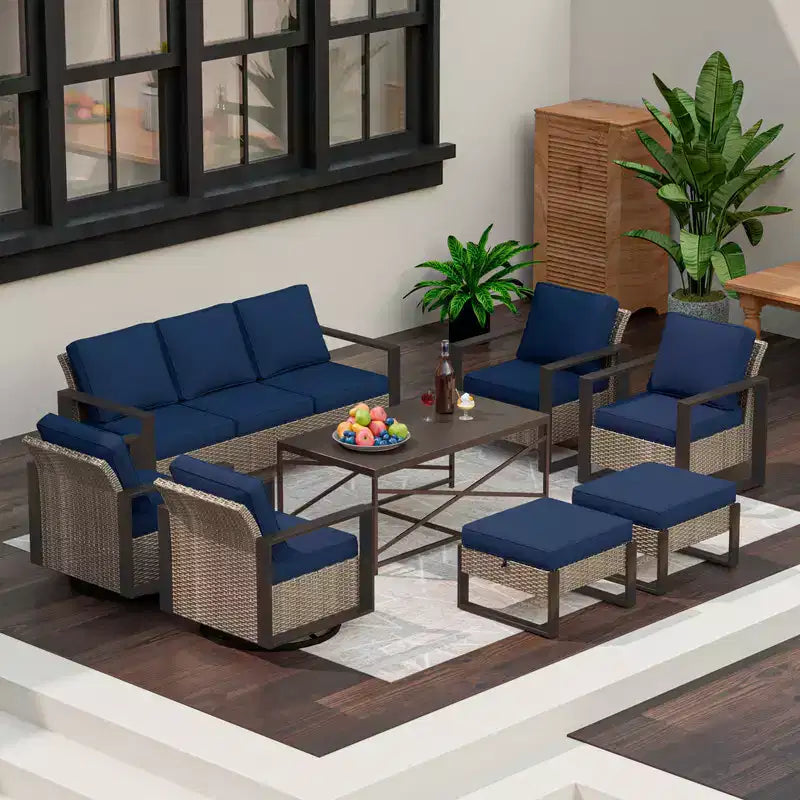 UPTIOT 8-Piece Outdoor Patio Conversation Set