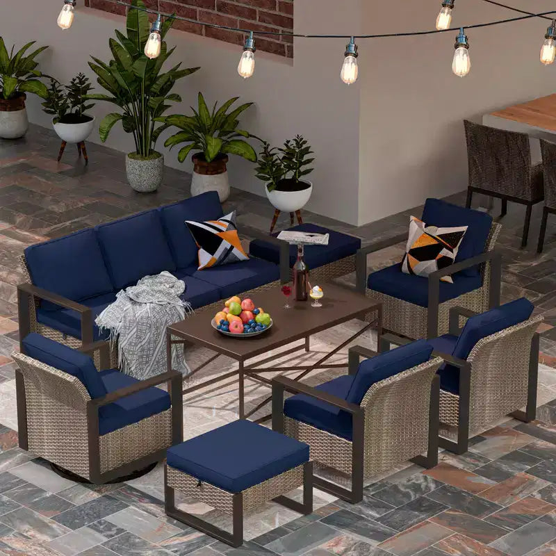 UPTIOT 8-Piece Outdoor Patio Conversation Set