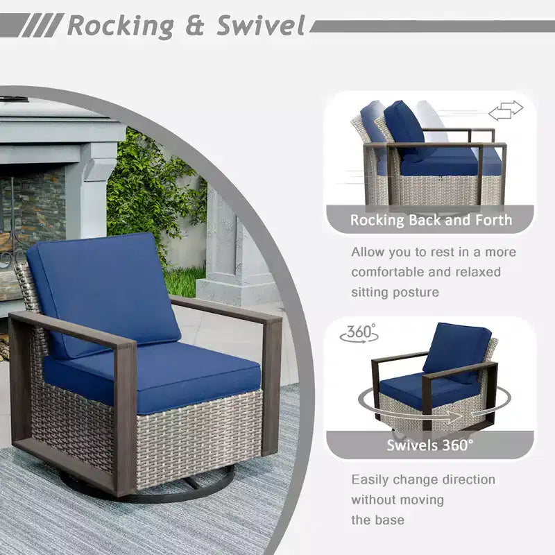 UPTIOT 8-Piece Outdoor Patio Conversation Set