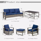 UPTIOT 8-Piece Outdoor Patio Conversation Set