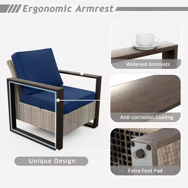 UPTIOT 8-Piece Outdoor Patio Conversation Set