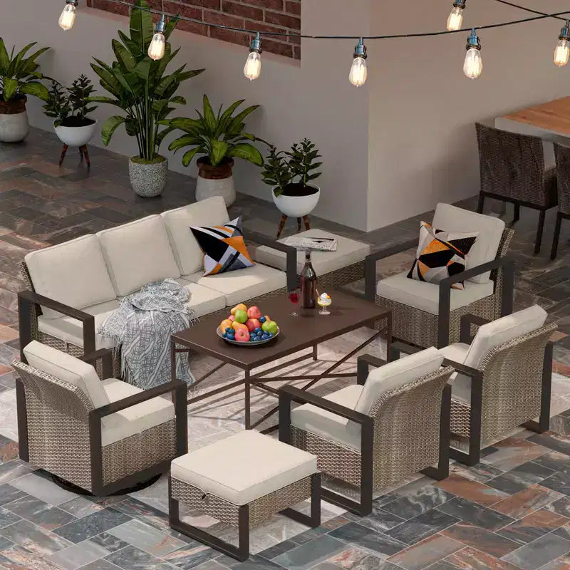 UPTIOT 8-Piece Outdoor Patio Conversation Set