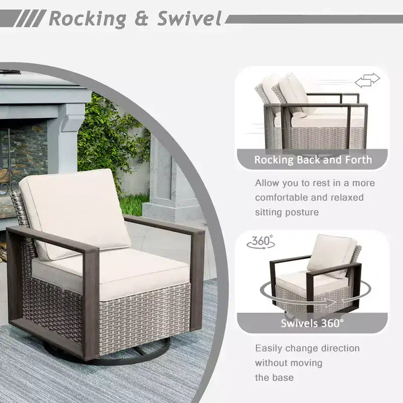 UPTIOT 8-Piece Outdoor Patio Conversation Set