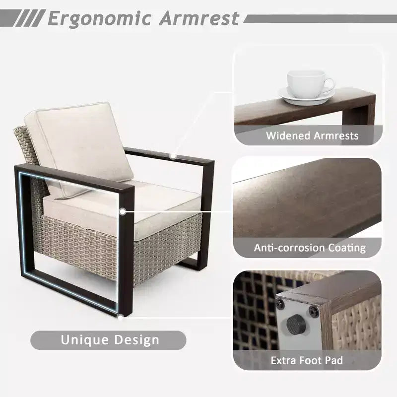 UPTIOT 8-Piece Outdoor Patio Conversation Set