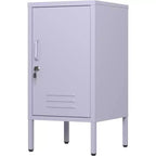 Table d'appoint casier en métal, table de chevet minimaliste moderne avec 2 étagères réglables, conception anti-basculement, meuble de rangement multiple pour salon et chambre