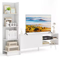 Costway TV Stand for TVs up to 50'' Modern TV Cabinet Media Entertainment Center w/ Bookshelf & 3-Position Adjustable Shelf