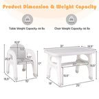 Costway Kids Table and Chair Set w/Cute Dinosaur Modeling Storage Rack & Building Blocks