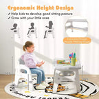 Costway Kids Table and Chair Set w/Cute Dinosaur Modeling Storage Rack & Building Blocks