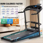 KRISRATE Foldable Treadmill with Sit Up Bench, 2025 Upgrade 3.5HP Portable Treadmills for Home with Incline, Smart LCD Display Body Fat & Heart Rate