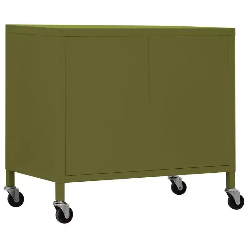 vidaXL Meuble de rangement Vert olive Acier Meuble de rangement moyen