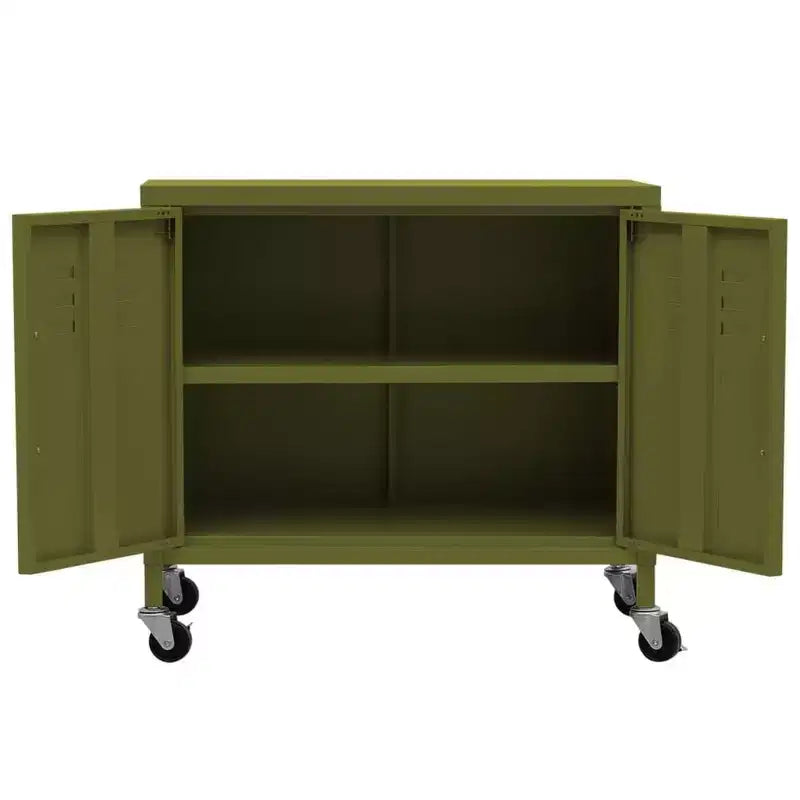 vidaXL Meuble de rangement Vert olive Acier Meuble de rangement moyen