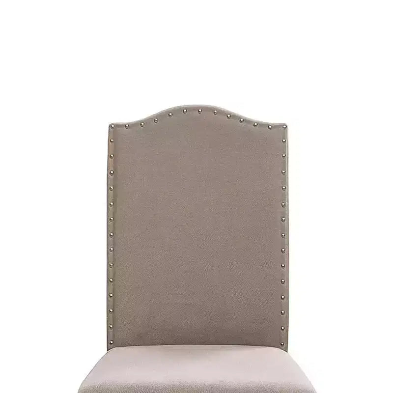 Royal Hampton Fabric Upholstered Wooden Side Chair, White And Gray, Pack Of Two