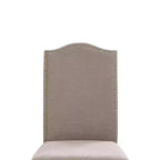 Royal Hampton Fabric Upholstered Wooden Side Chair, White And Gray, Pack Of Two