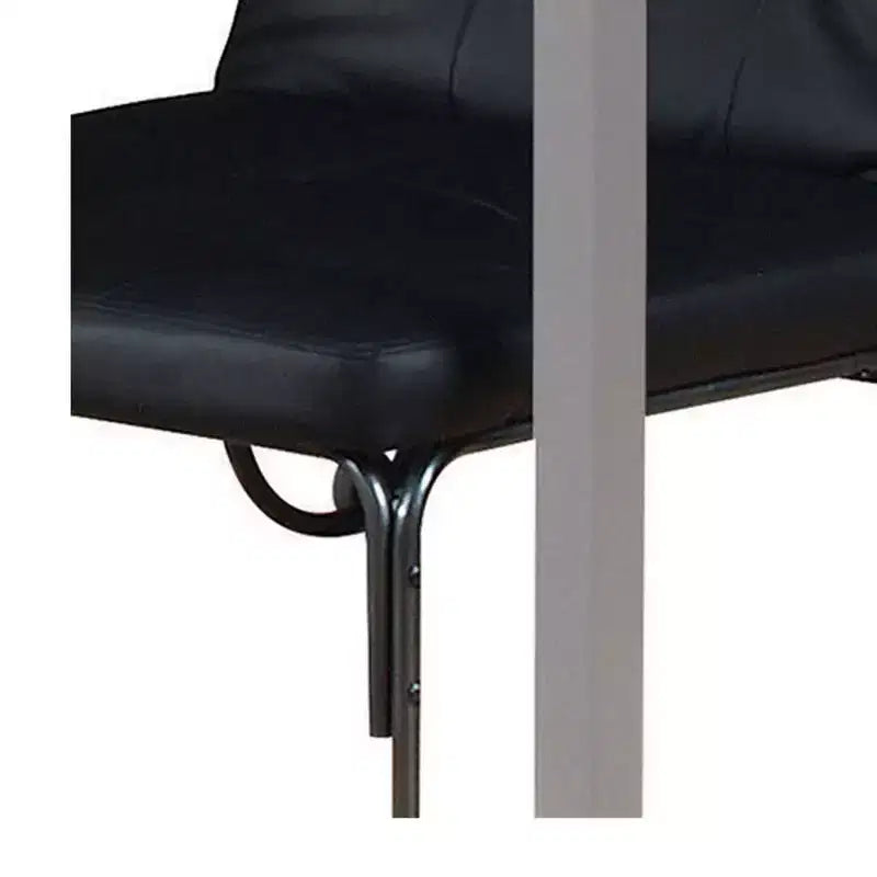 Royal Hampton Metal Futon with Faux Leather Upholstered Tufted Details and Casters, Black