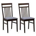 Costway Upholstered Dining Chair Set of 2 Kitchen Armless Padded w/ Slanted Backrest