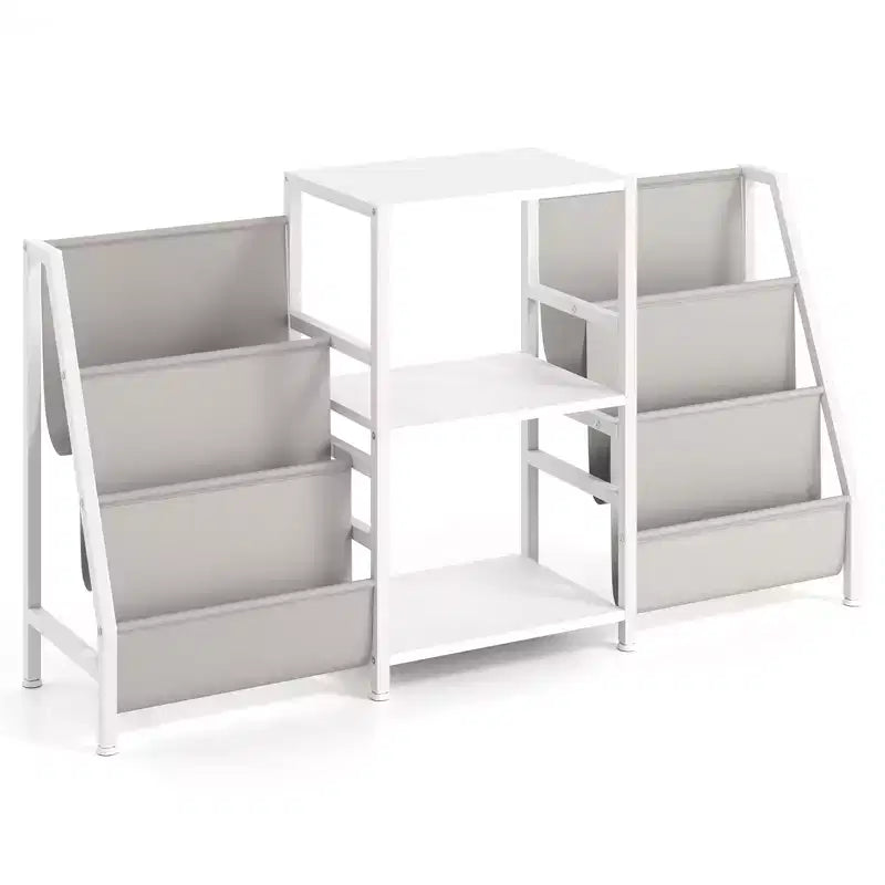 Meuble pour tourne-disque Costway avec rangement pour vinyles, présentoir pour platine avec 3 étagères