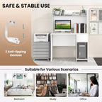 Costway Computer Desk Home Office Desk w/ Raised Display Shelf & 2 Open Shelves